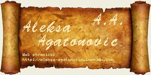 Aleksa Agatonović vizit kartica